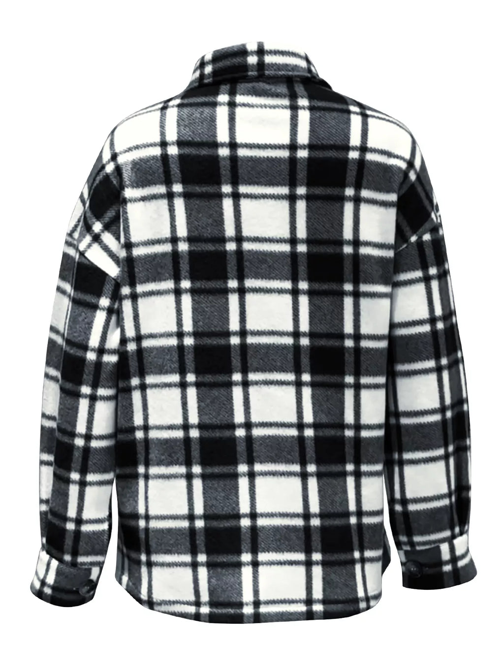 a picture of a black and white plaid jacket