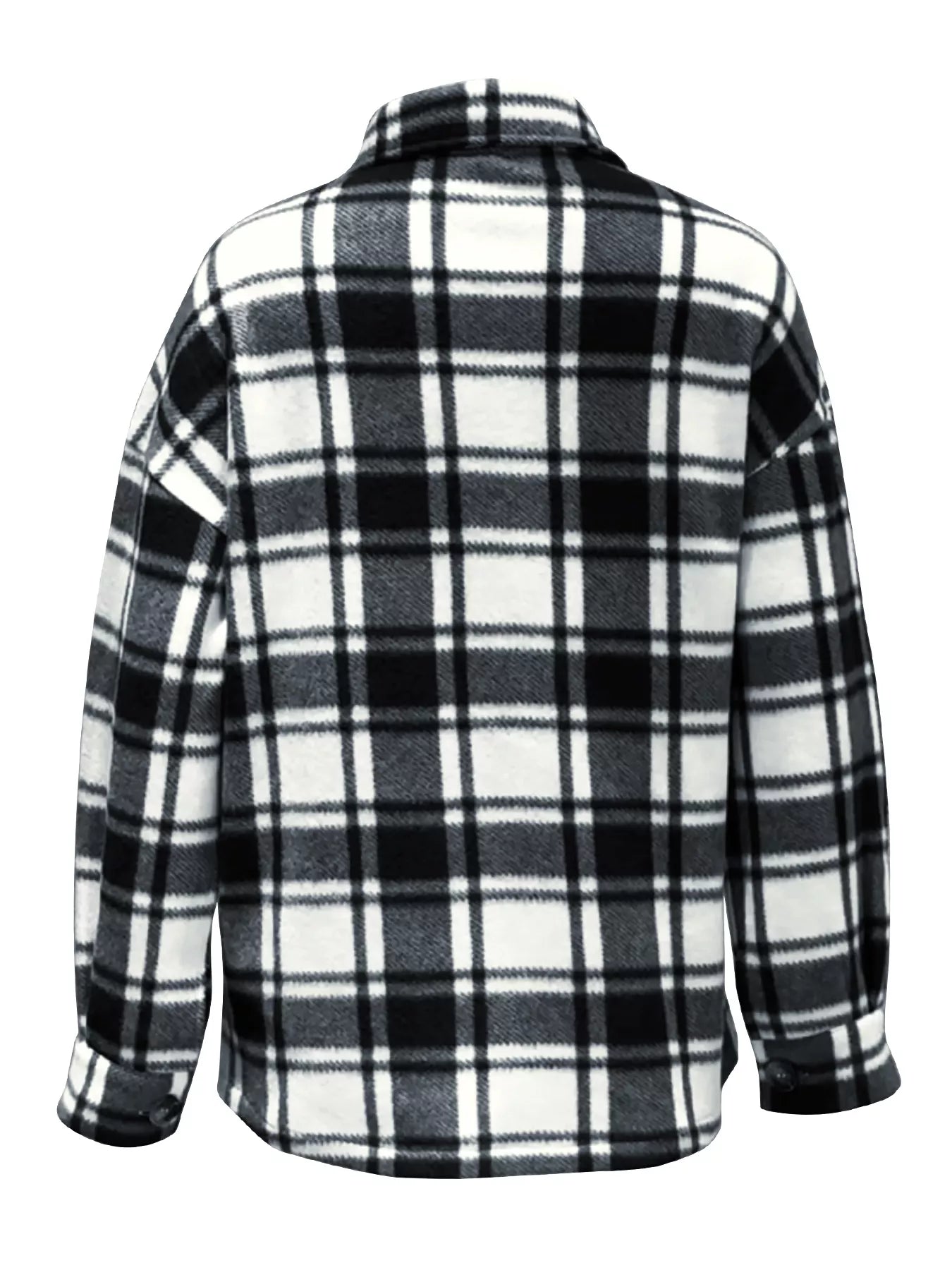 a picture of a black and white plaid jacket